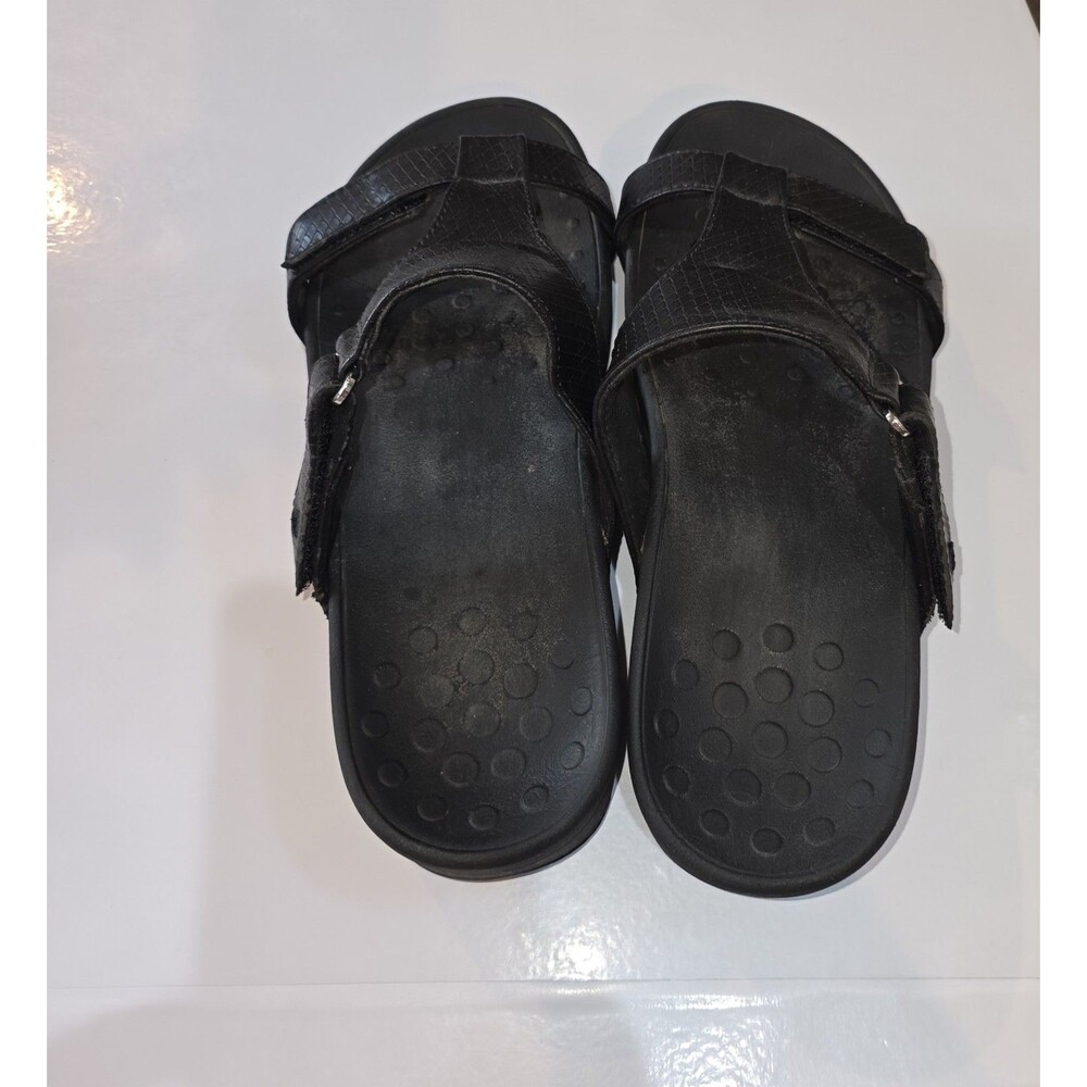VIONIC ELLIE Sz 9 Black Orthotic Arch Support Walking Platform Boho Logo Sandala - Picture 9 of 11